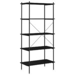 Étagère à 5 niveaux Noir 80x40x163 cm – Image 3