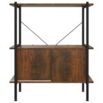 Étagère à 3 niveaux armoire 80x40x92 cm Acier bois d'ingénierie – Image 2