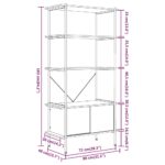 Étagère à 5 niveaux armoire 80x40x163cm Acier bois d'ingénierie – Image 4