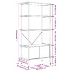 Étagère à 5 niveaux armoire 80x40x163cm Acier bois d'ingénierie – Image 4
