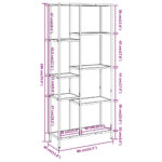 Étagère à livres 80x30x180 cm Acier et bois d'ingénierie – Image 3