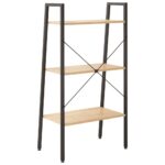 Étagère sur pied 3 niveaux Marron clair et noir 56x35x108 cm – Image 3