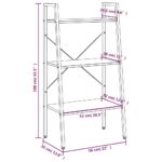 Étagère sur pied 3 niveaux Marron clair et noir 56x35x108 cm – Image 6