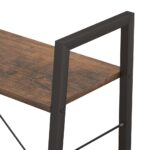 Étagère sur pied 3 niveaux Marron foncé et noir 56x35x108 cm – Image 5