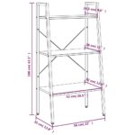 Étagère sur pied 3 niveaux Marron foncé et noir 56x35x108 cm – Image 6