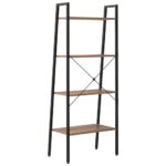 Étagère sur pied 4 niveaux Marron foncé et noir 56x35x140 cm – Image 3