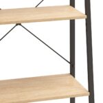 Étagère sur pied 5 niveaux Marron clair et noir 56x35x174 cm – Image 4