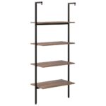 Étagère inclinée à 4 niveaux Marron foncé et noir 64x35x152,5cm – Image 3