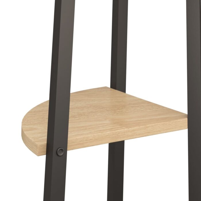 Étagère d'angle 3 niveaux Marron clair et noir 45,5x31,5x120 cm – Image 5