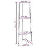 Étagère d'angle 3 niveaux Marron clair et noir 45,5x31,5x120 cm – Image 6