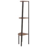 Étagère d'angle 3 niveaux Marron foncé et noir 45,5x31,5x120 cm – Image 2