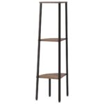 Étagère d'angle 3 niveaux Marron foncé et noir 45,5x31,5x120 cm – Image 3