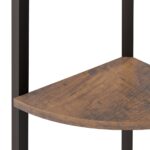 Étagère d'angle 3 niveaux Marron foncé et noir 45,5x31,5x120 cm – Image 4