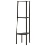 Étagère d'angle 3 niveaux Noir 45,5x31,5x120 cm – Image 3