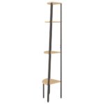 Étagère d'angle 4 niveaux Marron clair et noir 45,5x31,5x150 cm – Image 2