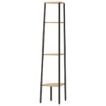 Étagère d'angle 4 niveaux Marron clair et noir 45,5x31,5x150 cm – Image 3