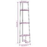 Étagère d'angle 4 niveaux Marron clair et noir 45,5x31,5x150 cm – Image 6