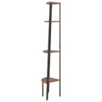 Étagère d'angle 4 niveaux Marron foncé et noir 45,5x31,5x150 cm – Image 2