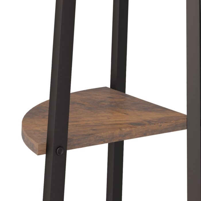 Étagère d'angle 4 niveaux Marron foncé et noir 45,5x31,5x150 cm – Image 5