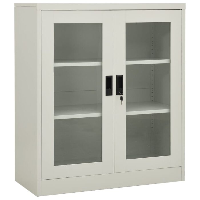 VXL8720286563663_a_en_hd_1.jpg Armoire de bureau Gris clair 90x40x105 cm Acier – Image 1