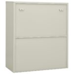 Armoire de bureau Gris clair 90x40x105 cm Acier – Image 4
