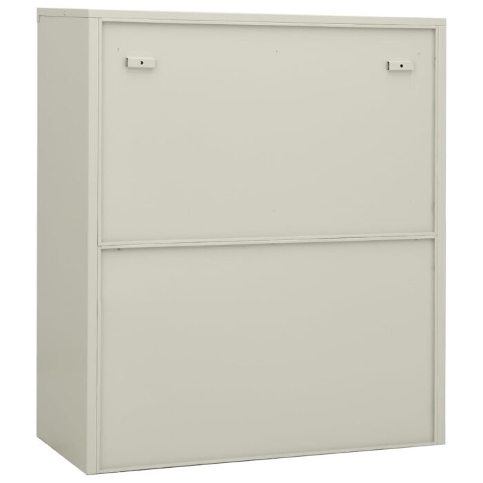 Armoire de bureau Gris clair 90x40x105 cm Acier – Image 4