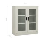 Armoire de bureau Gris clair 90x40x105 cm Acier – Image 7