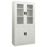 Armoire de bureau Gris clair 90x40x180 cm Acier
