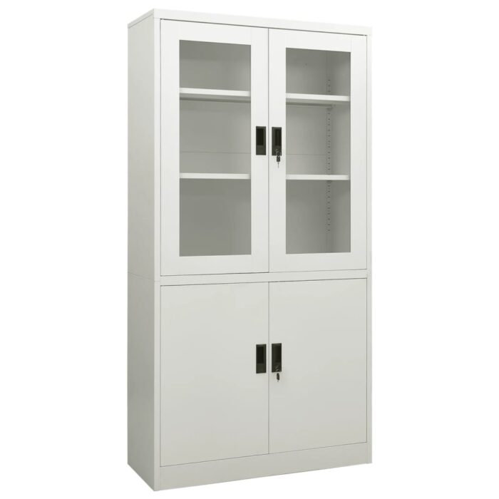 VXL8720286563786_a_en_hd_1.jpg Armoire de bureau Gris clair 90x40x180 cm Acier – Image 1