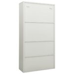 Armoire de bureau Gris clair 90x40x180 cm Acier – Image 4