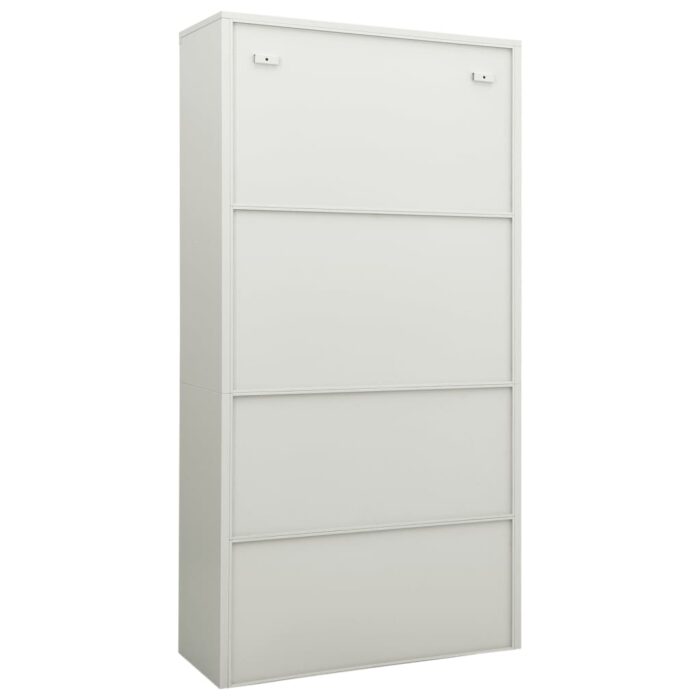 Armoire de bureau Gris clair 90x40x180 cm Acier – Image 4