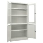 Armoire de bureau Gris clair 90x40x180 cm Acier – Image 5