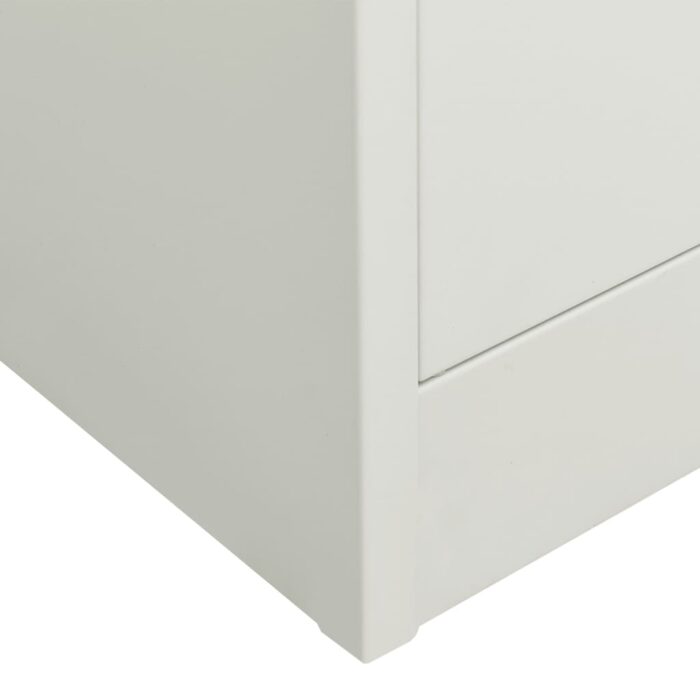 Armoire de bureau Gris clair 90x40x180 cm Acier – Image 6