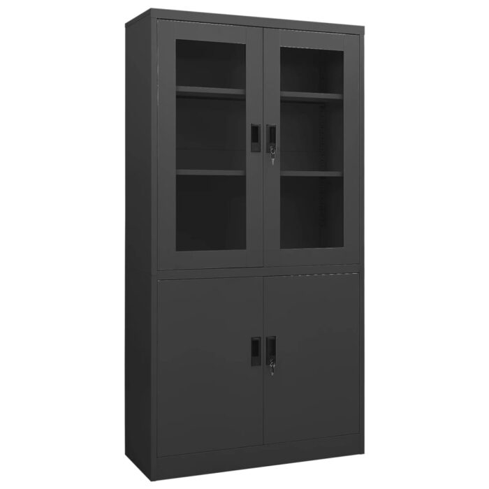 VXL8720286563809_a_en_hd_1.jpg Armoire de bureau Anthracite 90x40x180 cm Acier – Image 1