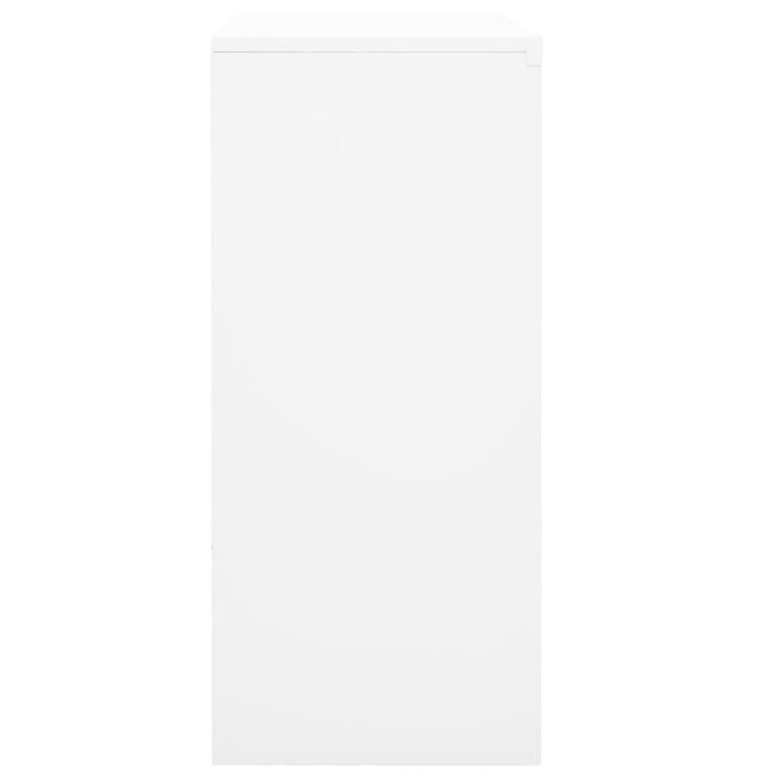 Armoire de bureau avec porte coulissante Blanc 90x40x90cm Acier – Image 4