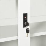 Armoire à portes coulissantes Blanc 90x40x90 cm Acier – Image 2