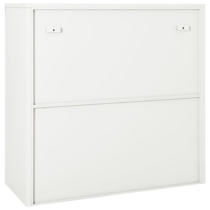Armoire à portes coulissantes Blanc 90x40x90 cm Acier – Image 5