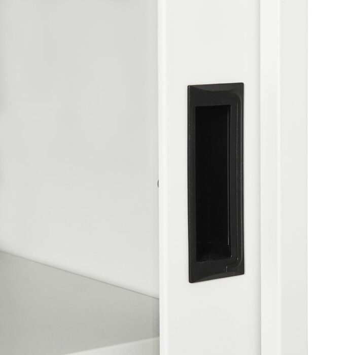 Armoire à portes coulissantes Blanc 90x40x90 cm Acier – Image 7