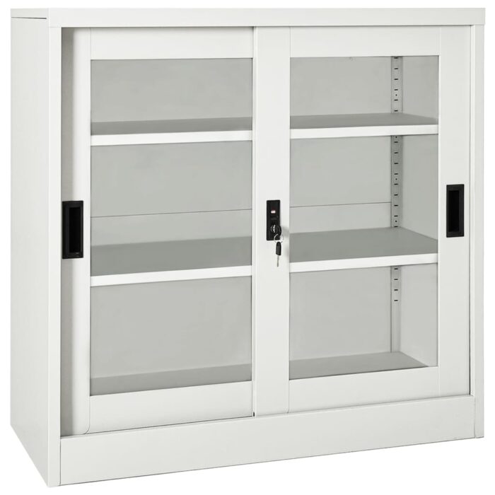 VXL8720286563861_a_en_hd_1.jpg Armoire à portes coulissantes Gris clair 90x40x90 cm Acier – Image 1