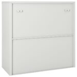 Armoire à portes coulissantes Gris clair 90x40x90 cm Acier – Image 5