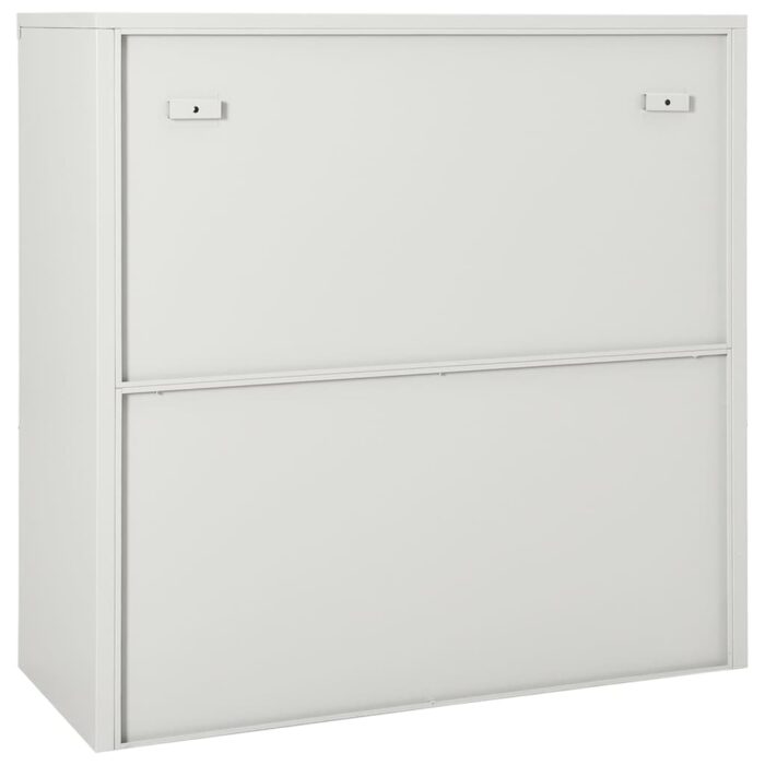 Armoire à portes coulissantes Gris clair 90x40x90 cm Acier – Image 5