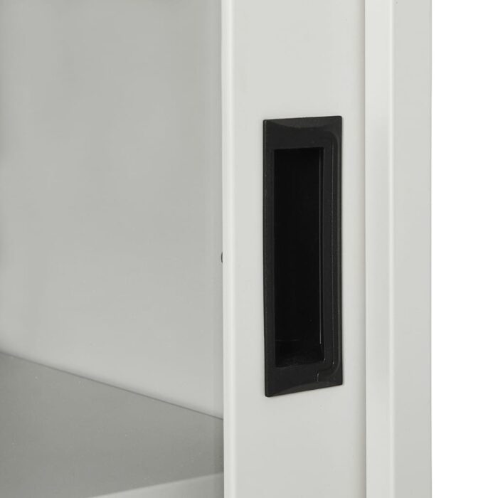 Armoire à portes coulissantes Gris clair 90x40x90 cm Acier – Image 7