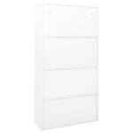 Armoire de bureau et porte coulissante Blanc 90x40x180 cm Acier – Image 6