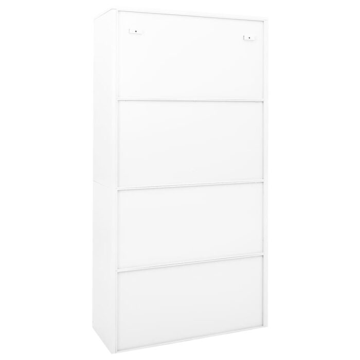 Armoire de bureau et porte coulissante Blanc 90x40x180 cm Acier – Image 6