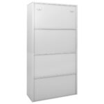 Armoire à bureau porte coulissante Gris clair 90x40x180cm Acier – Image 4