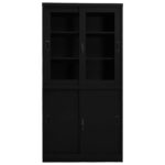 Armoire de bureau et porte coulissante Blanc 90x40x180 cm Acier – Image 2