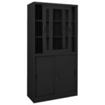 Armoire de bureau et porte coulissante Anthracite 90x40x180 cm – Image 5