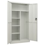 Armoire à casiers Gris clair 90x40x180 cm Acier – Image 5