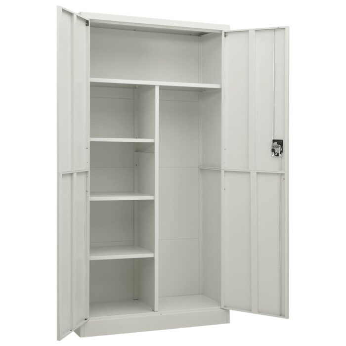 Armoire à casiers Gris clair 90x40x180 cm Acier – Image 5