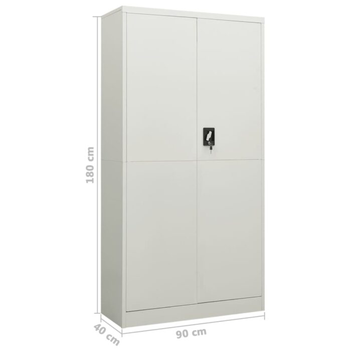 Armoire à casiers Gris clair 90x40x180 cm Acier – Image 7
